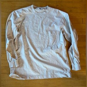 Uniqlo long sleeved pocket tee in cream
